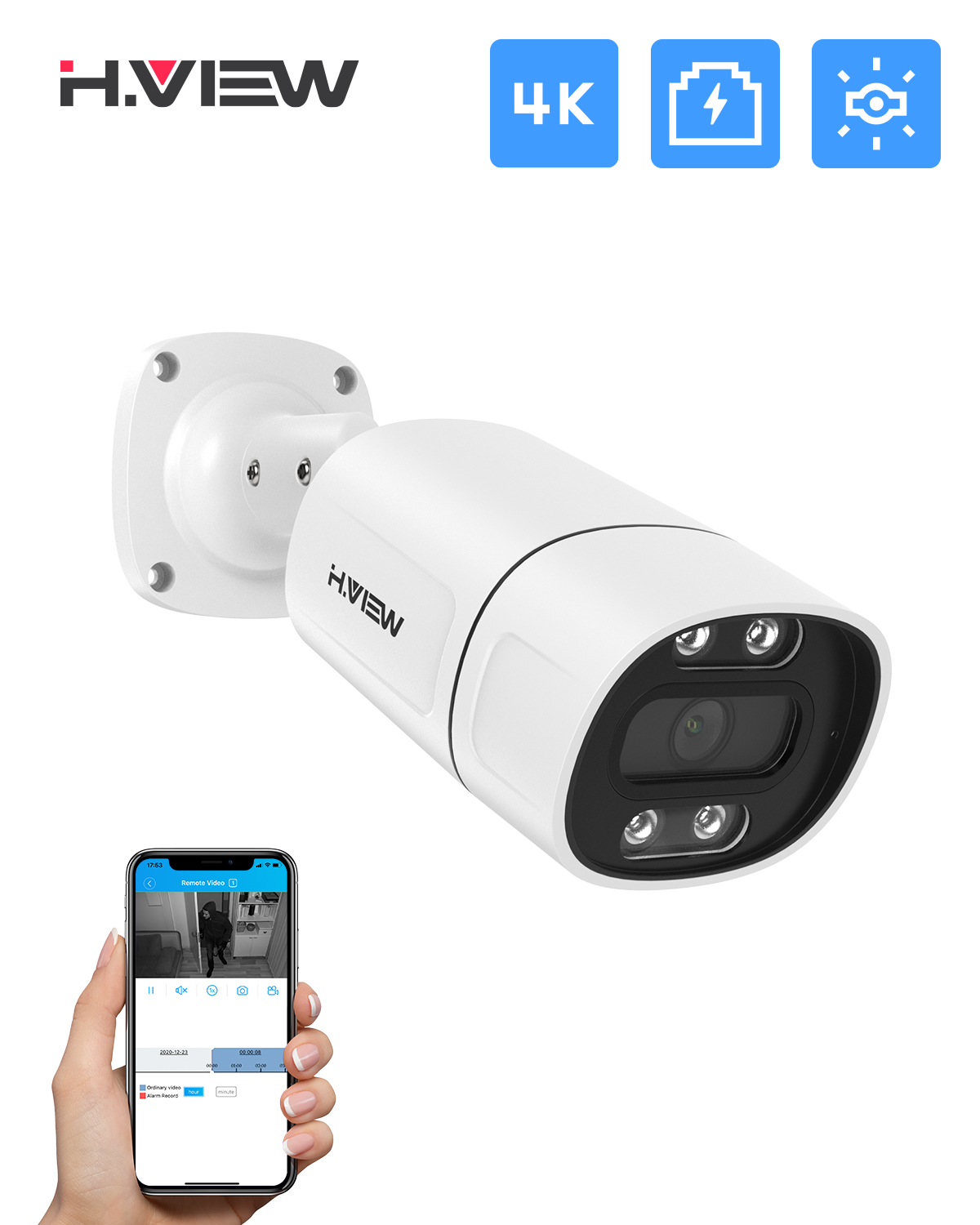 Ip Camera Outdoor 4K - H.View 5Mp 8Mp 4K Ip Camera