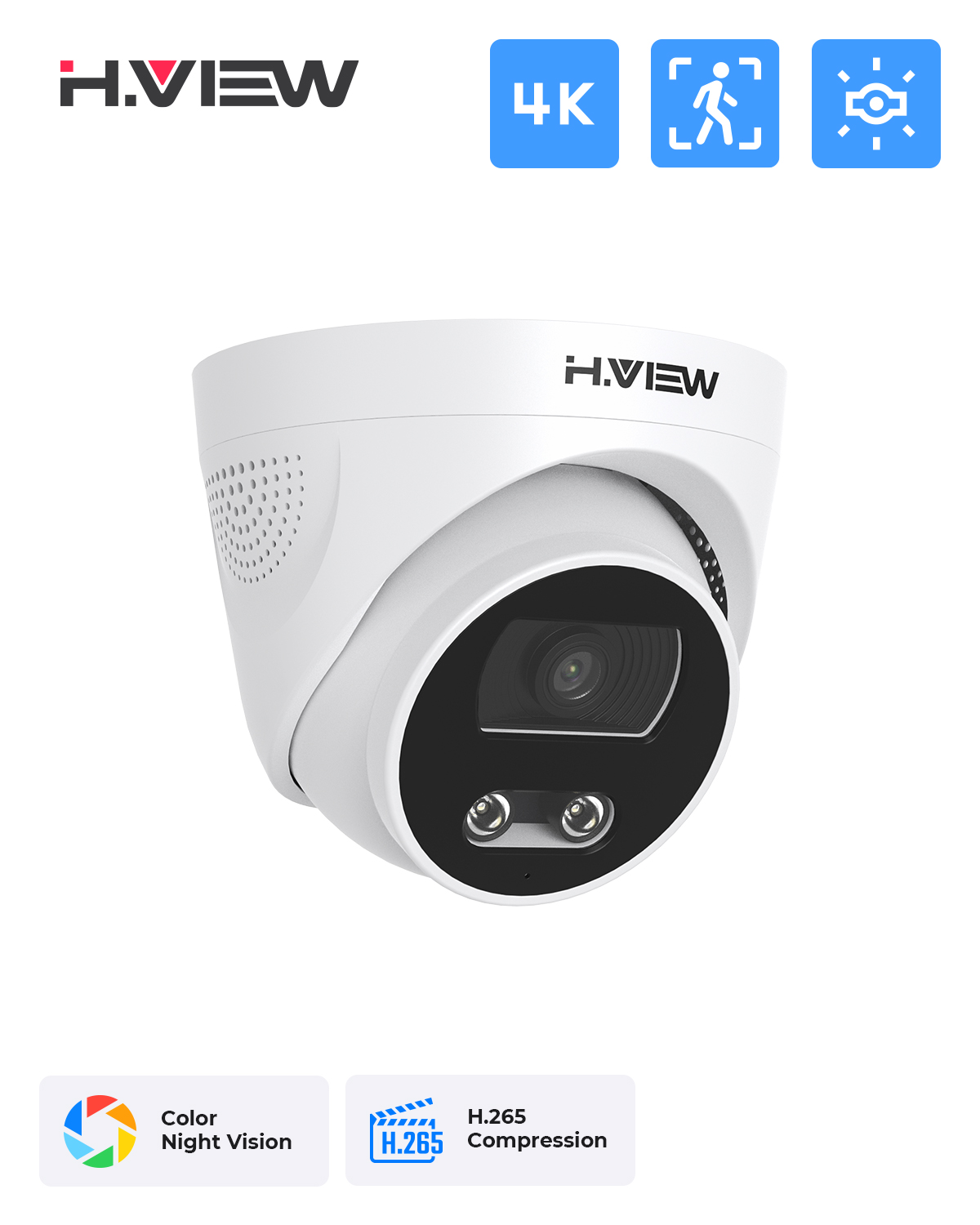 Ip Camera Outdoor 4K - H.View 8Mp Poe Ip Camera Ai