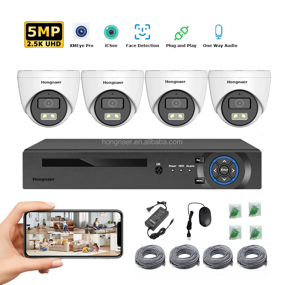 Home Security Systems Wireless - 2026 Hongnaer 4MP 5MP 8MP 4CH