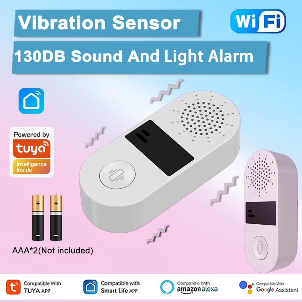 Home Security Alarm - Tuya WiFi Vibration Sensor - 130DB