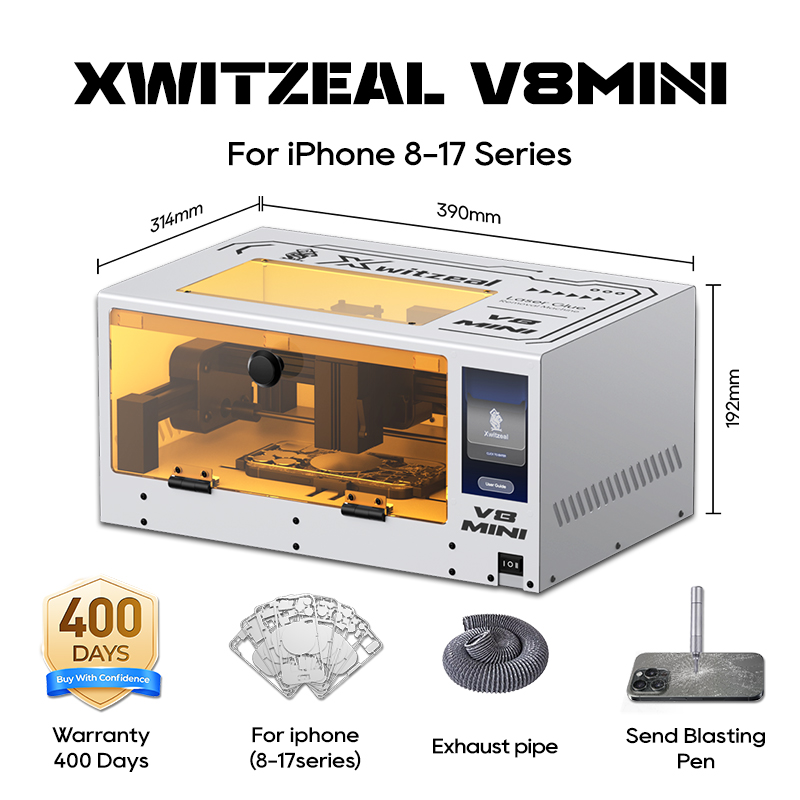 Glass Break Detector - Xwitzeal® V8 MINI Laser Glue Removal