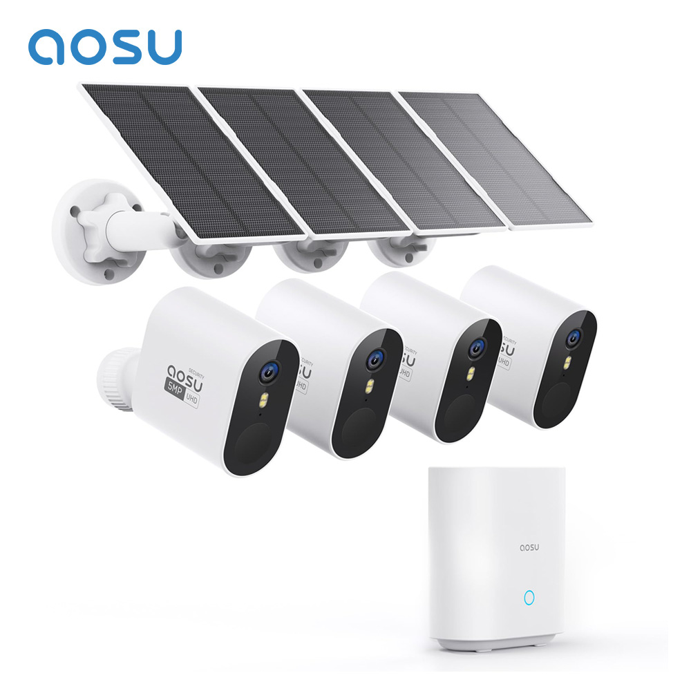 Camera Solar Wireless - AOSU 5MP Solar Camera System Outdoor