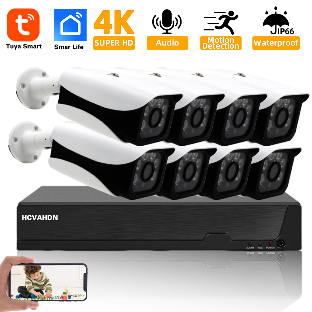 Ip Camera Outdoor 4K - 4K 8MP TUYA Security Kit 8CH
