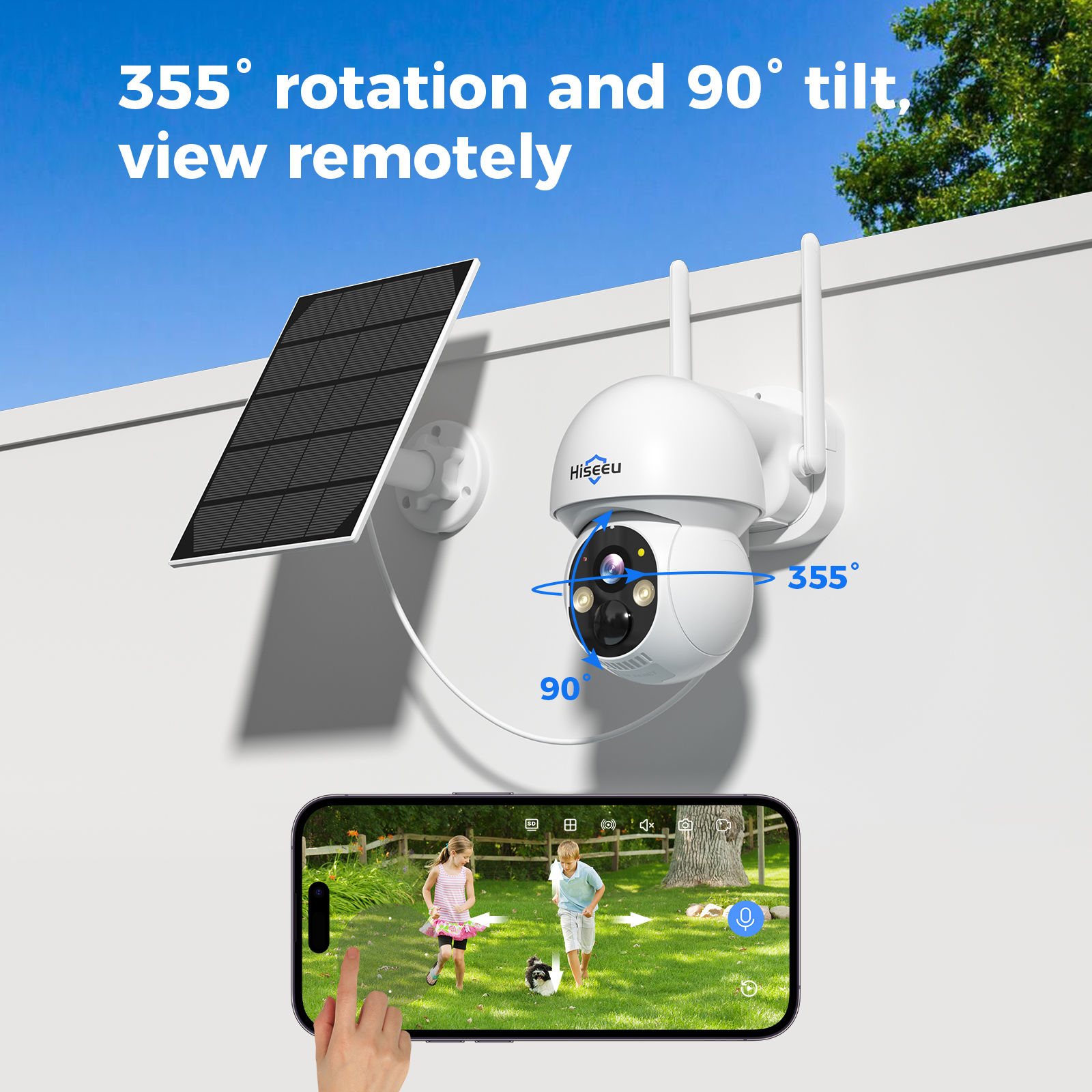 Hiseeu 2K 4MP WIFI PTZ Solar I - Camera Solar Wireless recensione e prezzo