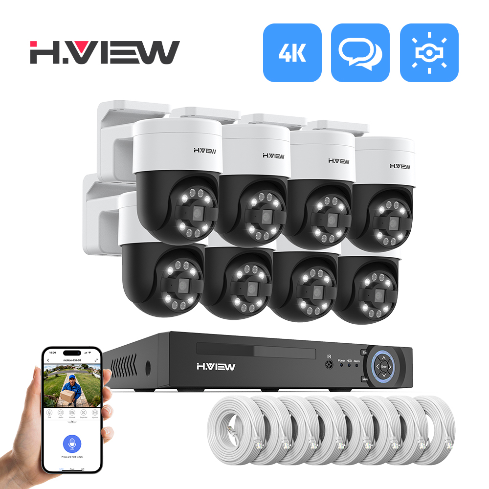 H.view 8Ch 4K 5MP 8MP Cctv Sec - Ip Camera Outdoor 4K recensione e prezzo