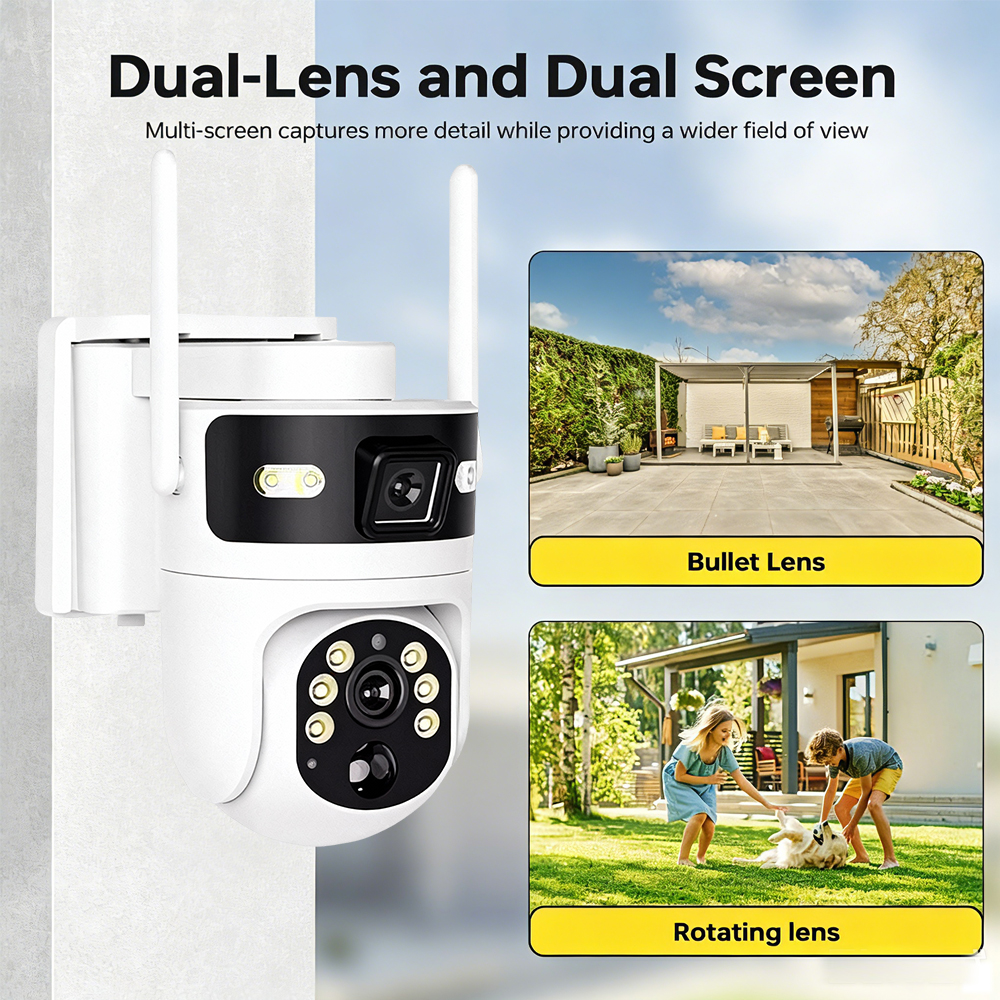 Dual Screens 8MP 4K IP PTZ Sol - Ip Camera Outdoor 4K recensione e prezzo