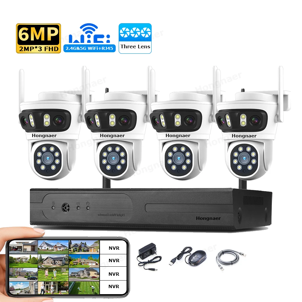 2026 Hongnaer 6MP 4CH 3 Lens 2 - Home Security Systems Wireless recensione e prezzo