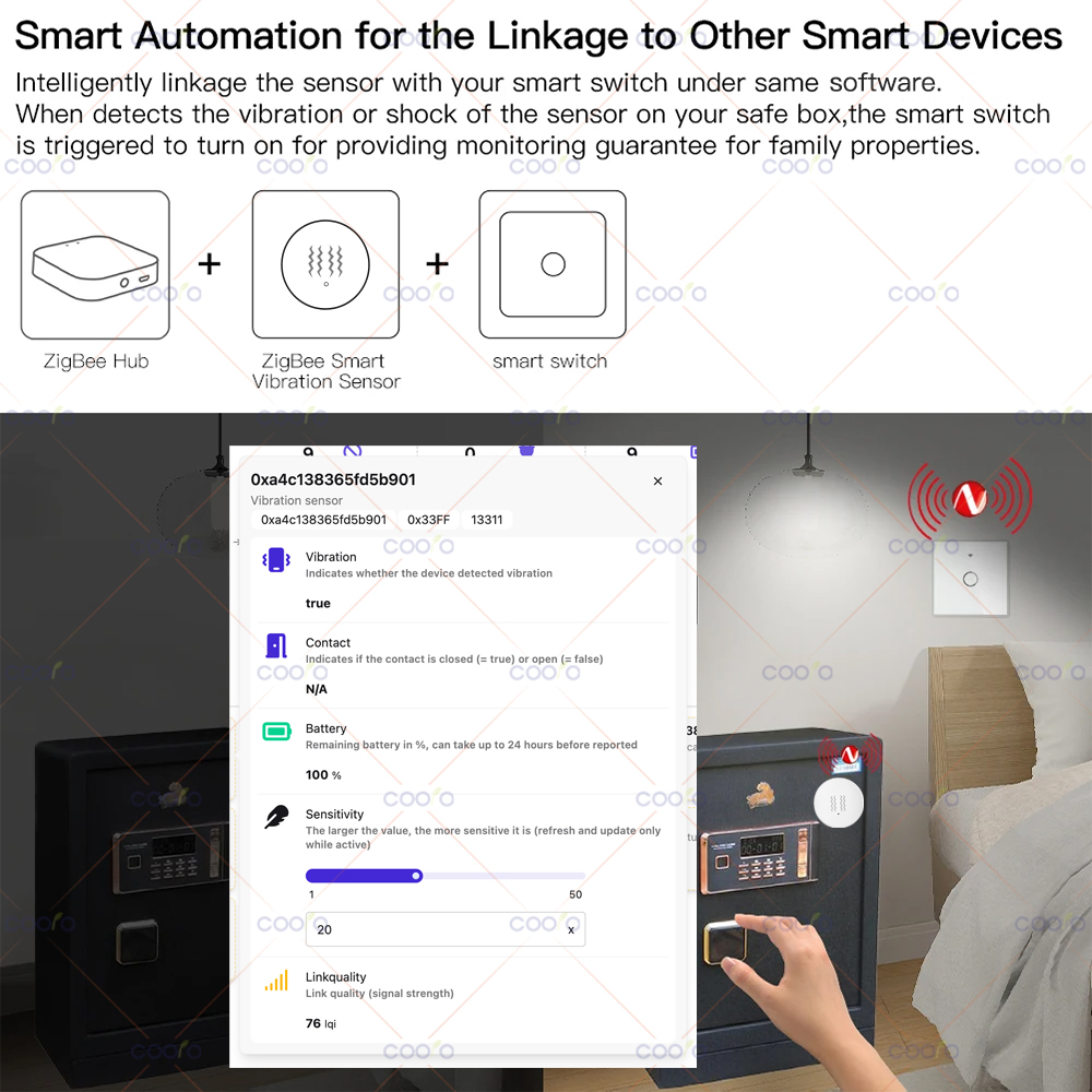 ZigBee 3.0 Vibration Sensor Re - Home Security Alarm recensione e prezzo
