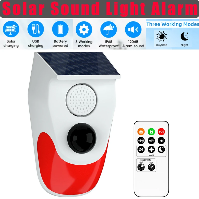 Solar Sound Light Alarm Wirele - Alarm Siren Outdoor recensione e prezzo