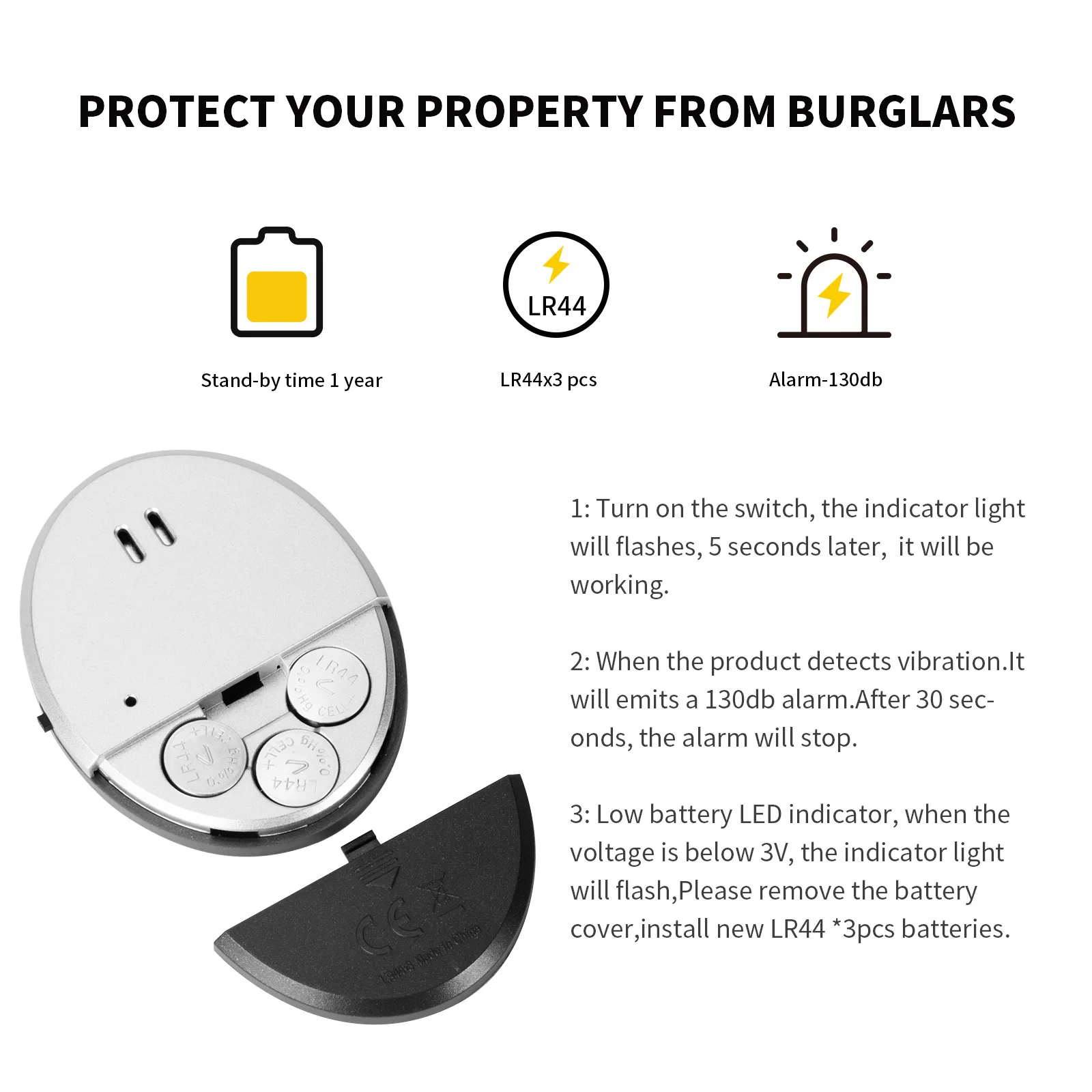 Travel Vibration Door Window A - Home Security Alarm recensione e prezzo