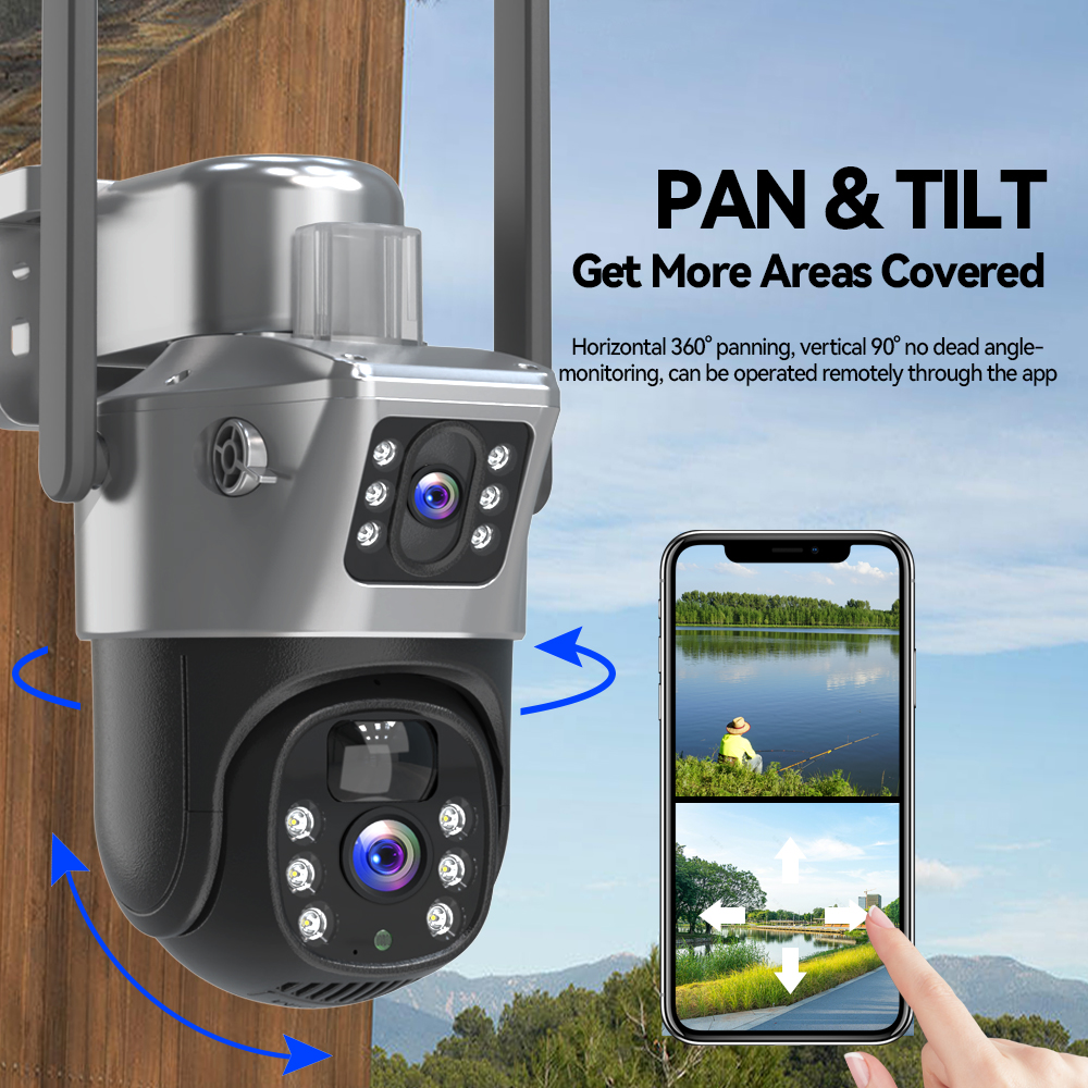 V380 8MP Dual Lens Solar Secur - Ip Camera Outdoor 4K recensione e prezzo