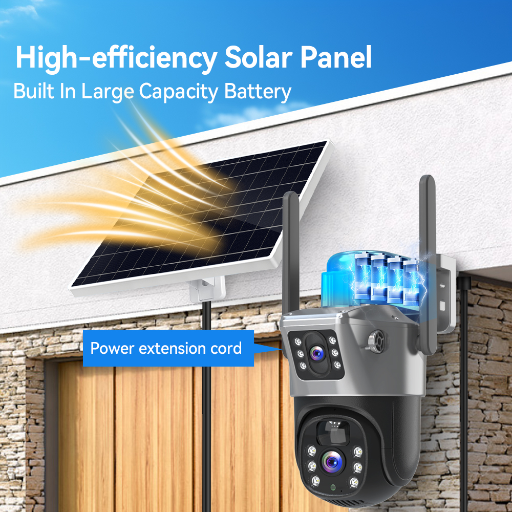V380 8MP Dual Lens Solar Secur - Ip Camera Outdoor 4K recensione e prezzo