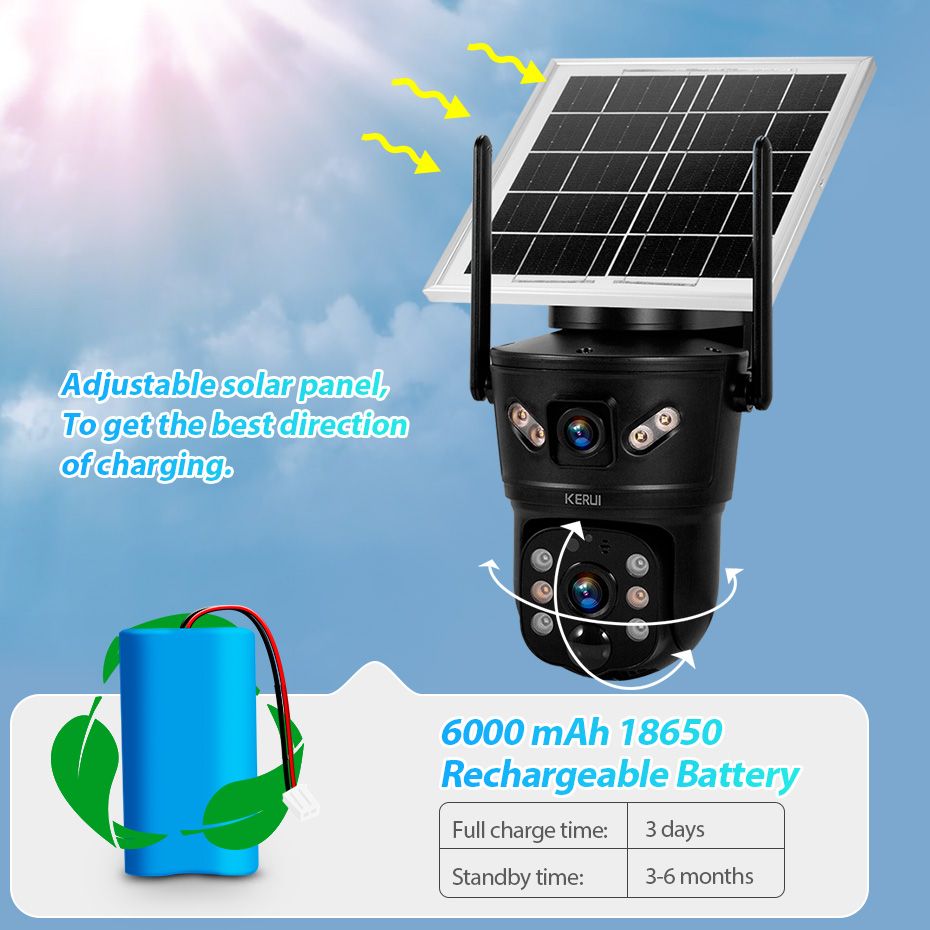 KERUI Outdoor 6MP Solar Camera - Alarm Siren Outdoor recensione e prezzo