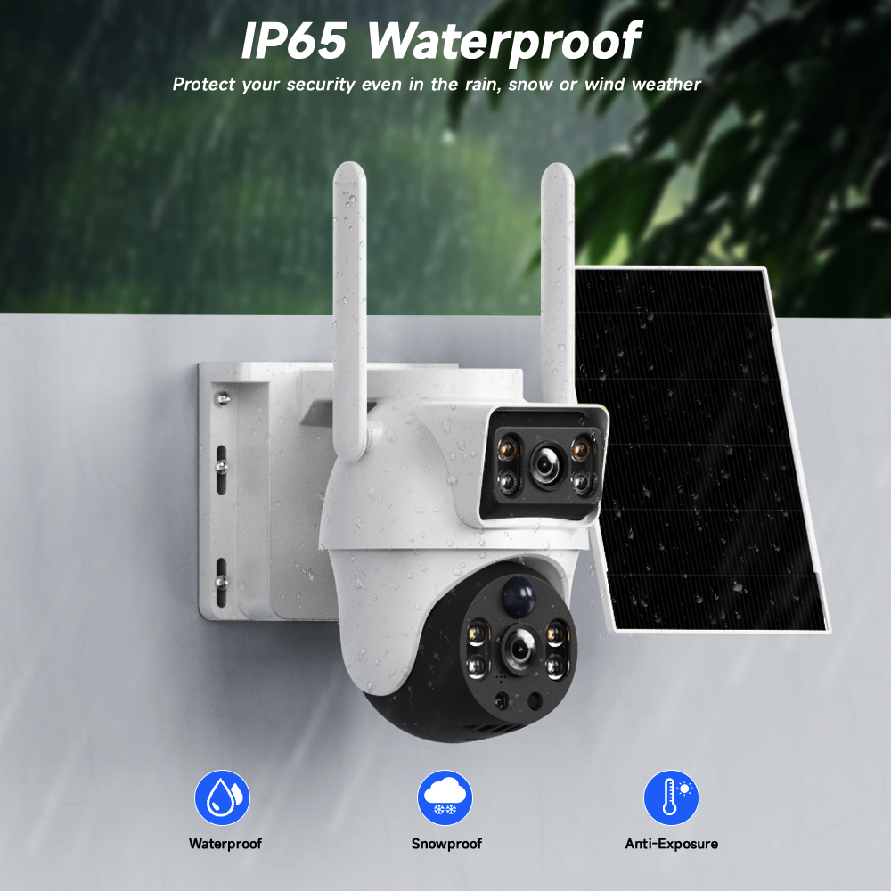 WiFi Solar Camera Dual Lenses  - Ip Camera Outdoor 4K recensione e prezzo